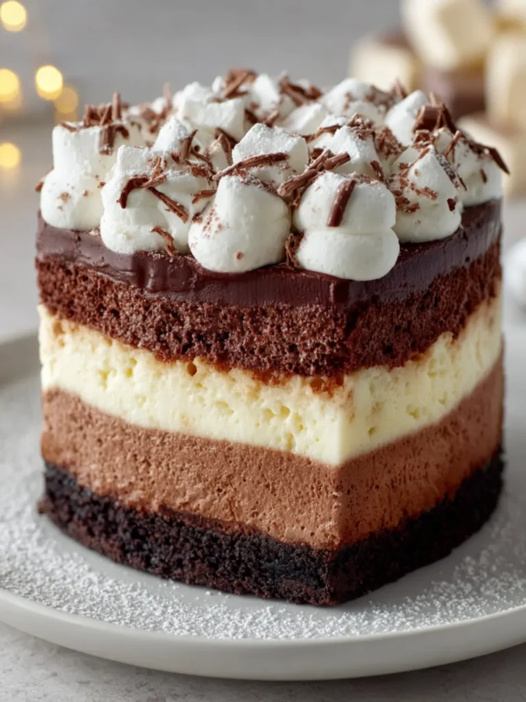 Decadent Triple Chocolate Mousse Cake First Image