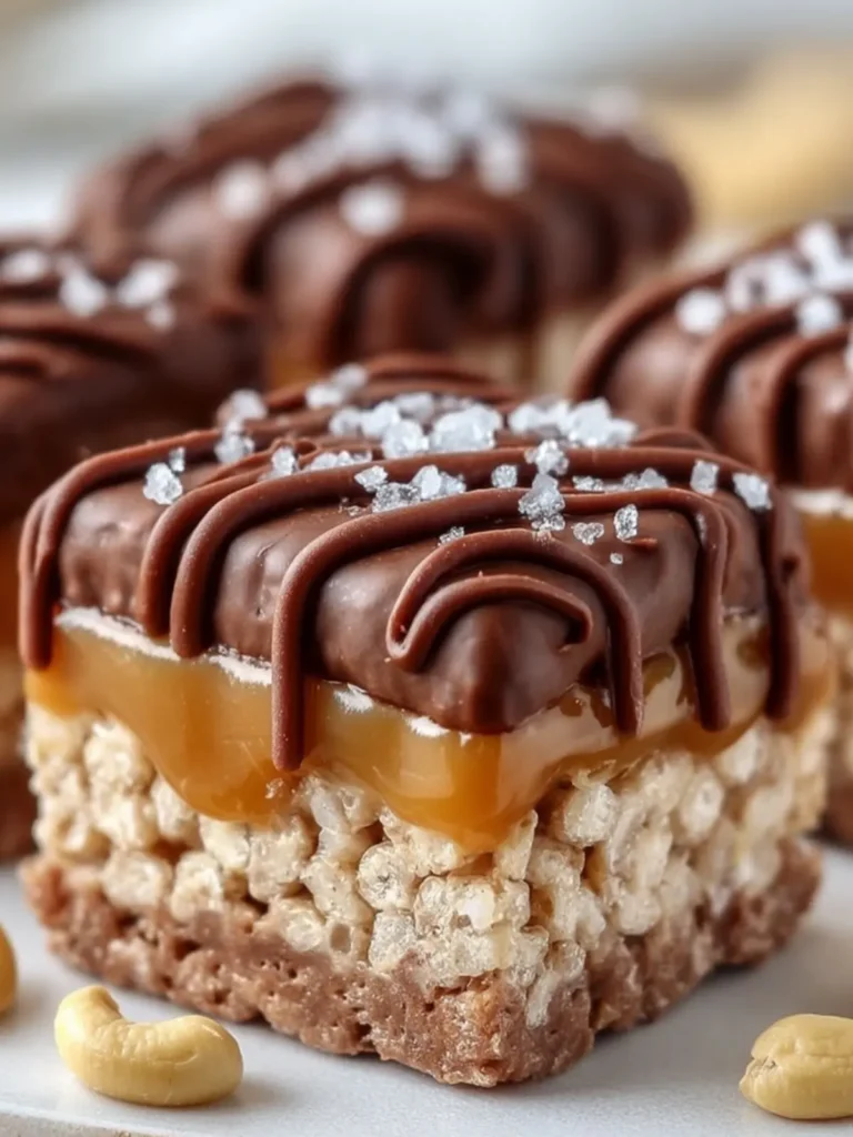 Salted Caramel Chocolate Cereal Bars First Image