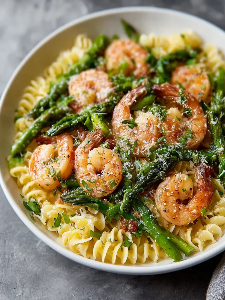 Healthy Shrimp and Asparagus Pasta Recipe First Image