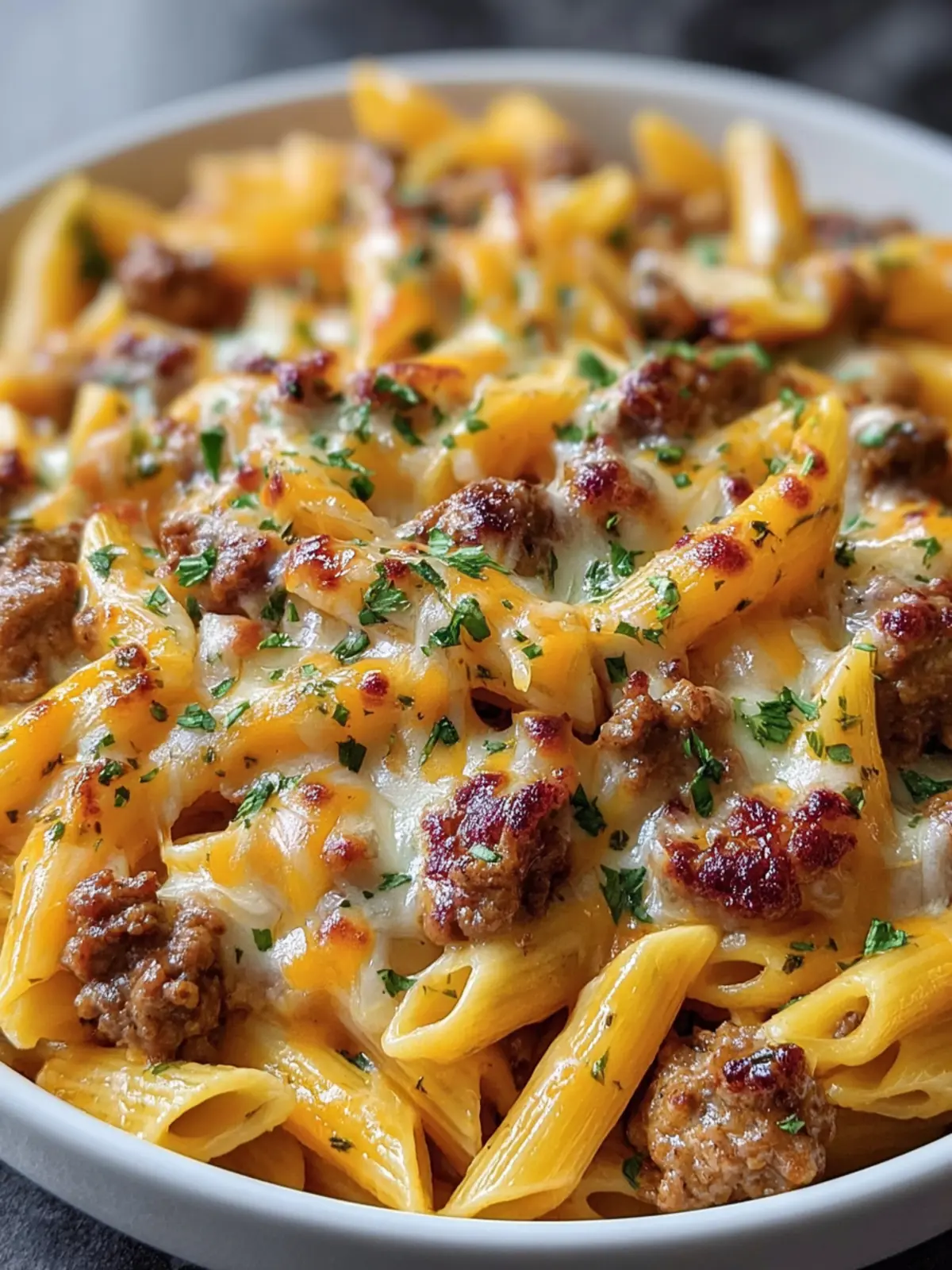 Cheesy Beef Penne Pasta Bake First Image