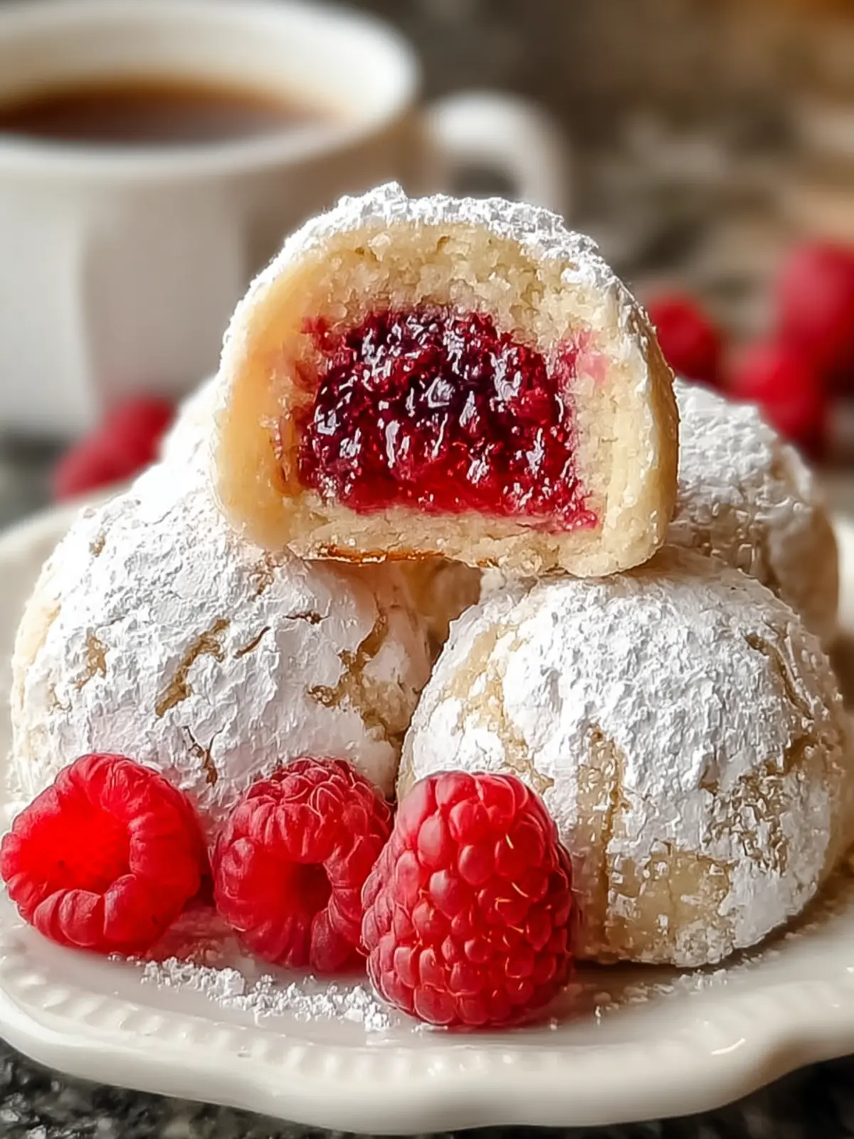 Raspberry-Filled Powdered Sugar Cookies First Image