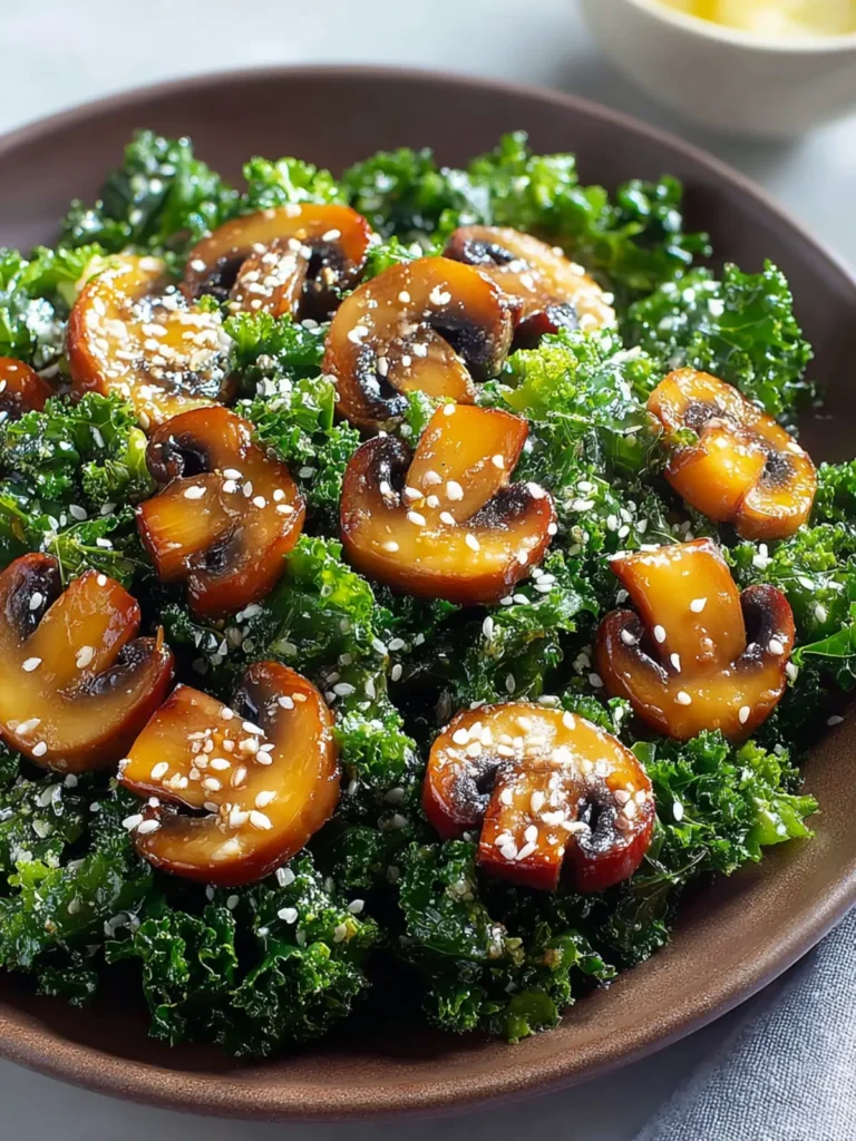 Cozy Warm Mushroom and Kale Side Salad Recipe First Image