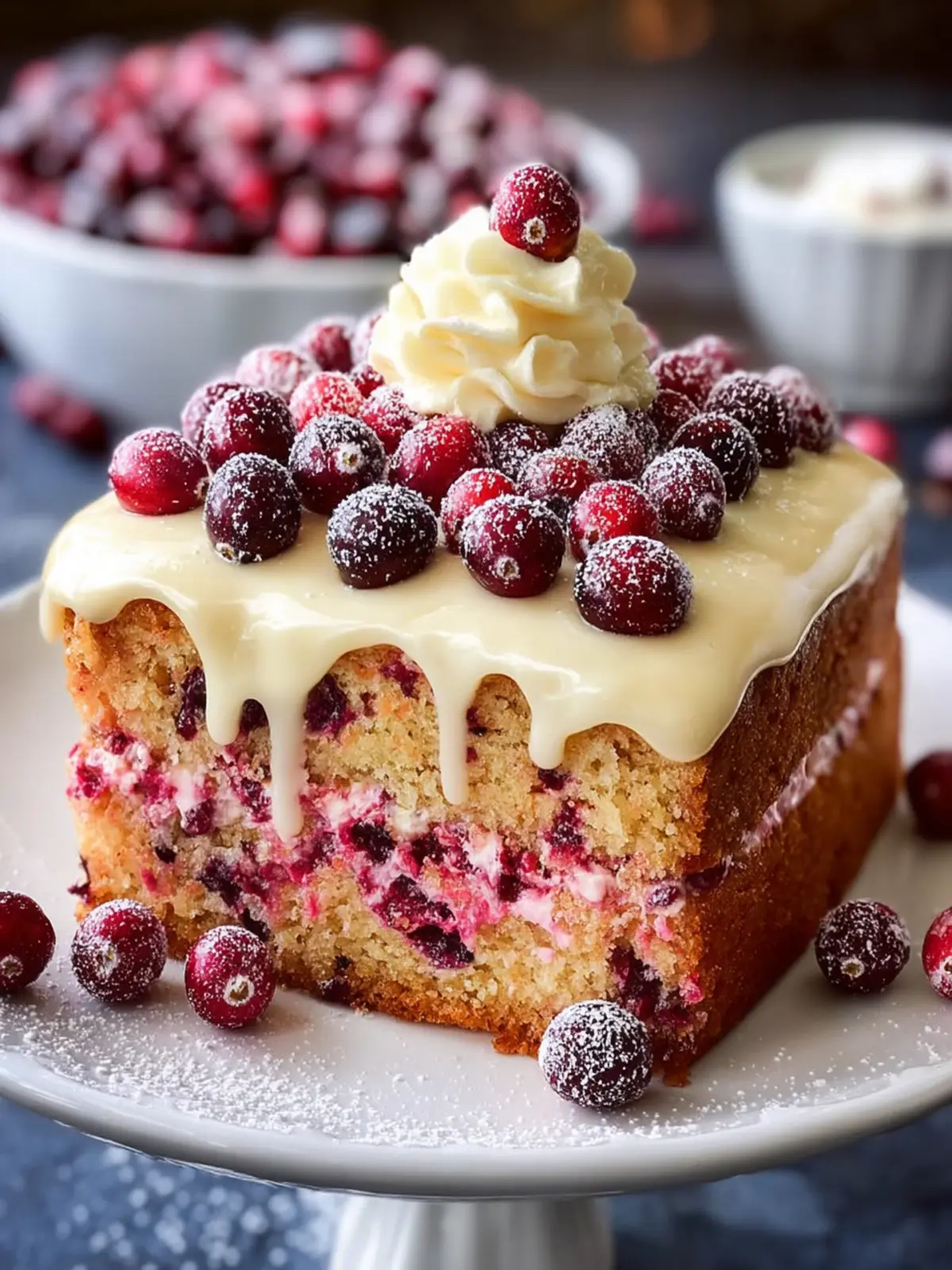 Cranberry Frosted Holiday Cake First Image