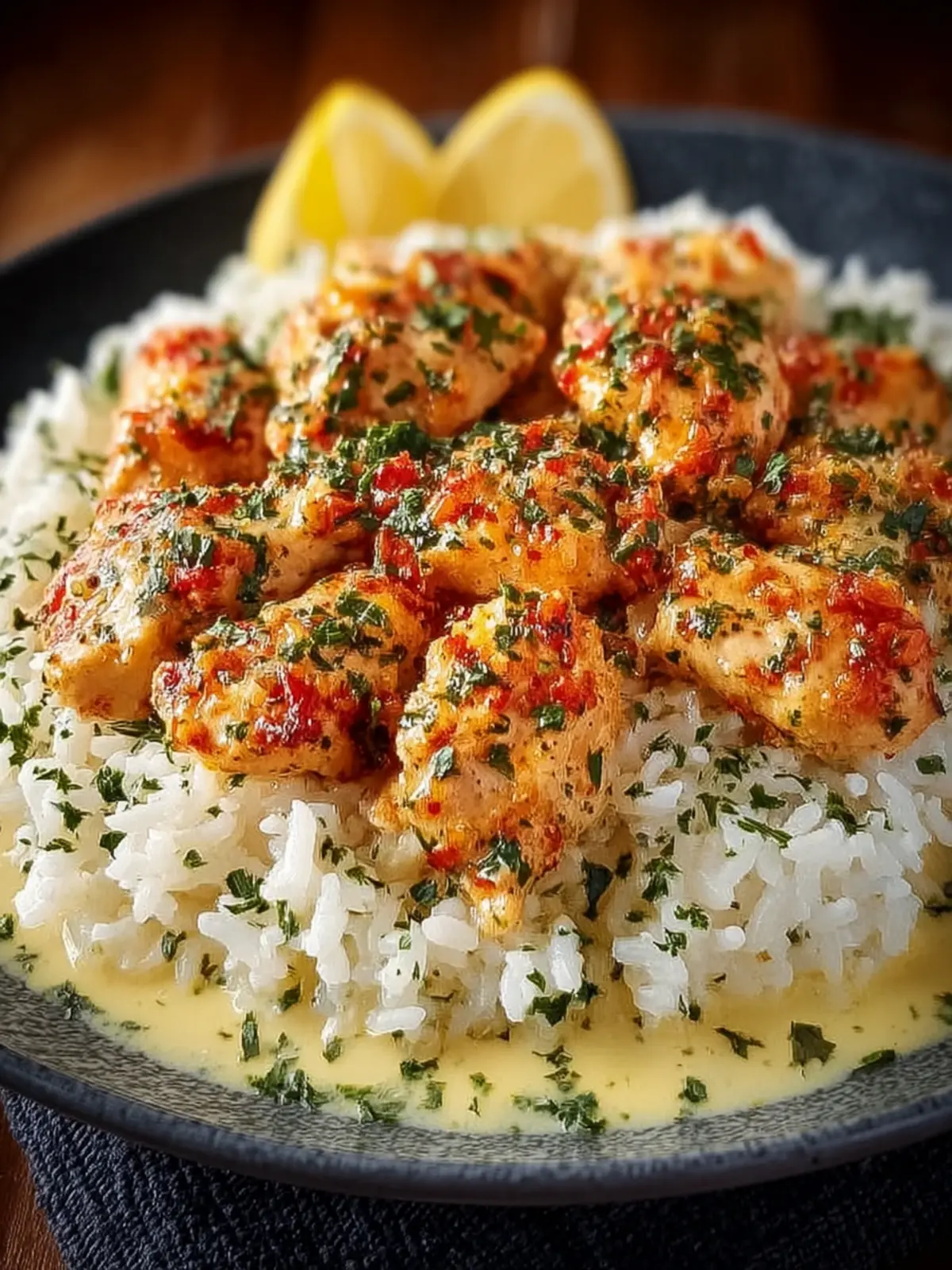 Chicken Scampi with Creamy Garlic Parmesan Rice First Image