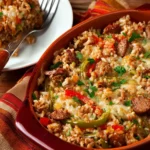 Brown Rice Casserole (with Sausage and Peppers) First Image