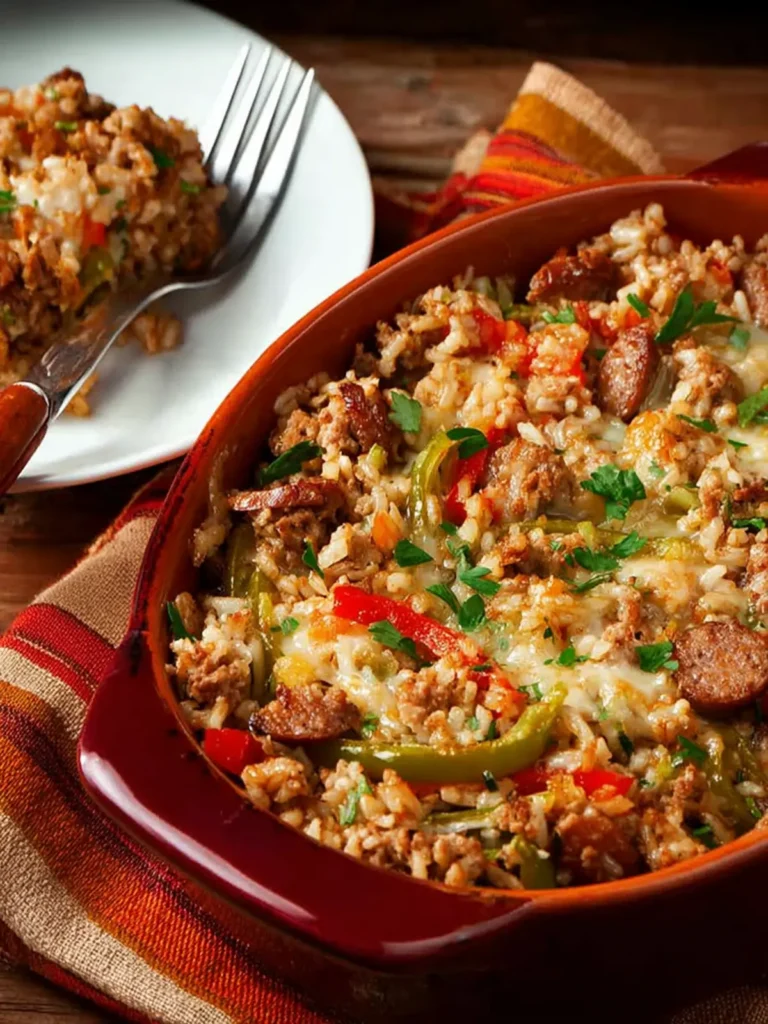Brown Rice Casserole (with Sausage and Peppers) First Image