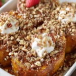 Pumpkin Stuffed French Toast with Pecan Crumble Topping First Image