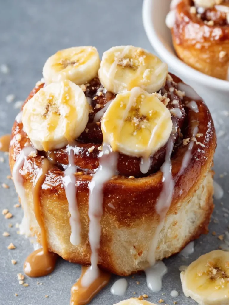 Peanut Butter Banana Cinnamon Rolls Recipe First Image