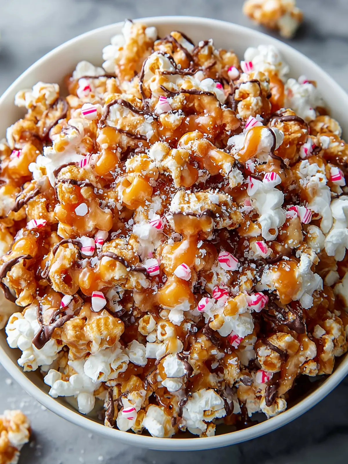 Irresistible Caramel Peppermint Popcorn Crunch Mix Recipe First Image