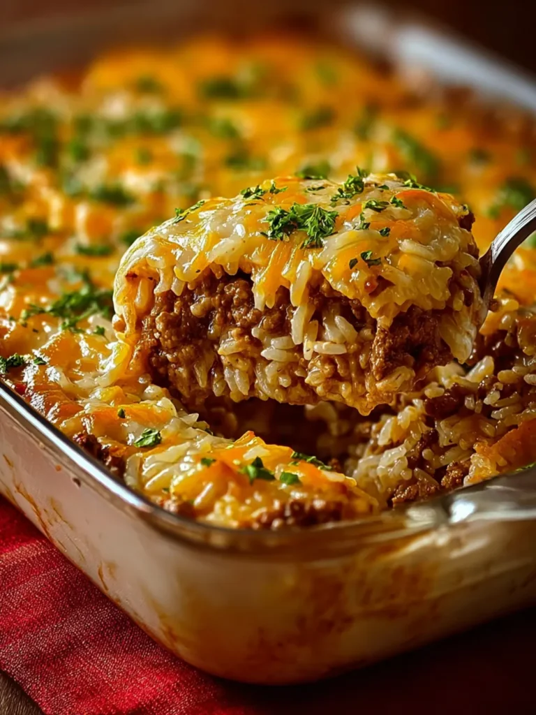 French Onion Ground Beef Rice Casserole First Image