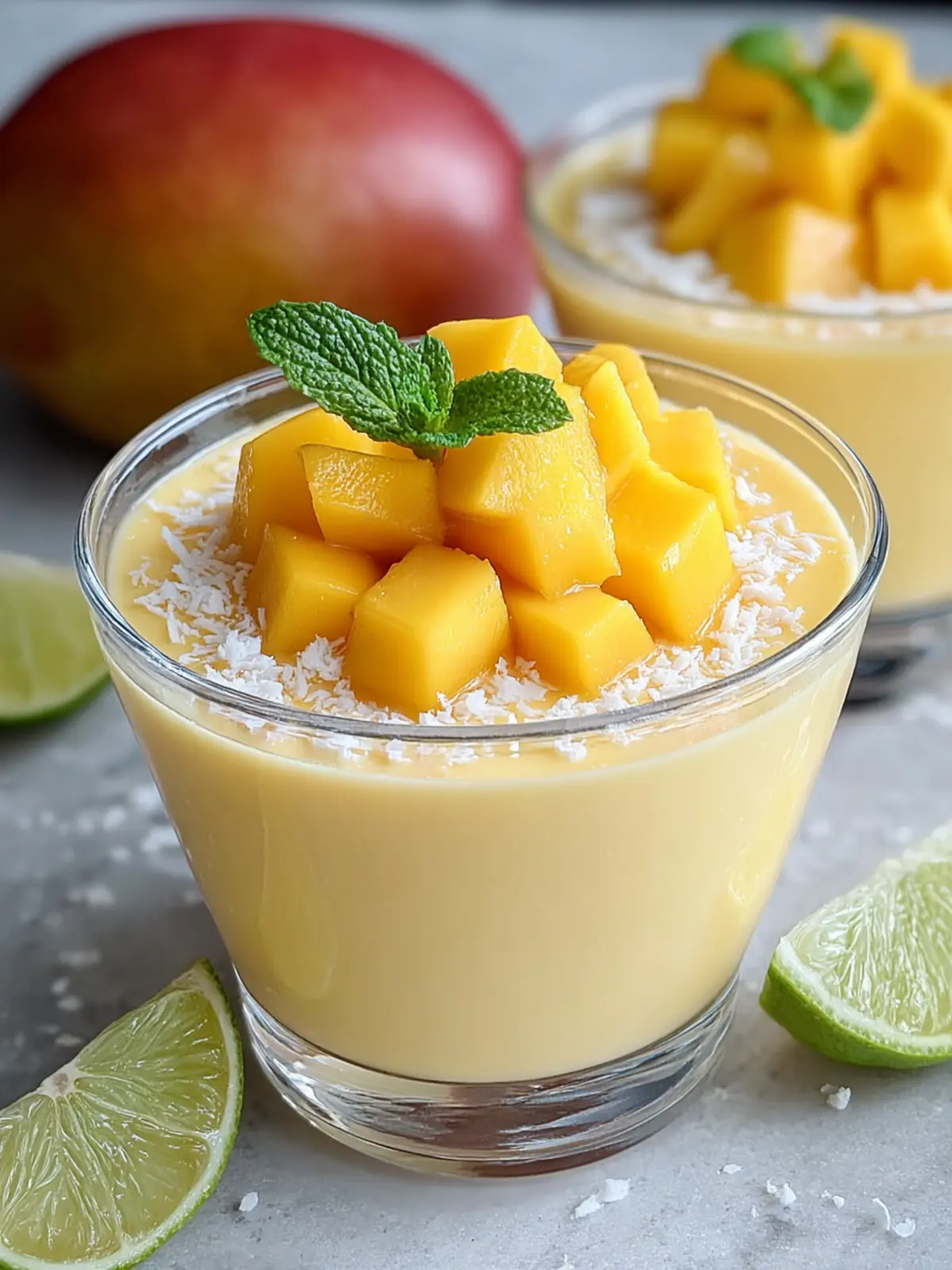 Indulge in Creamy Mango Pudding: A Tropical Delight First Image