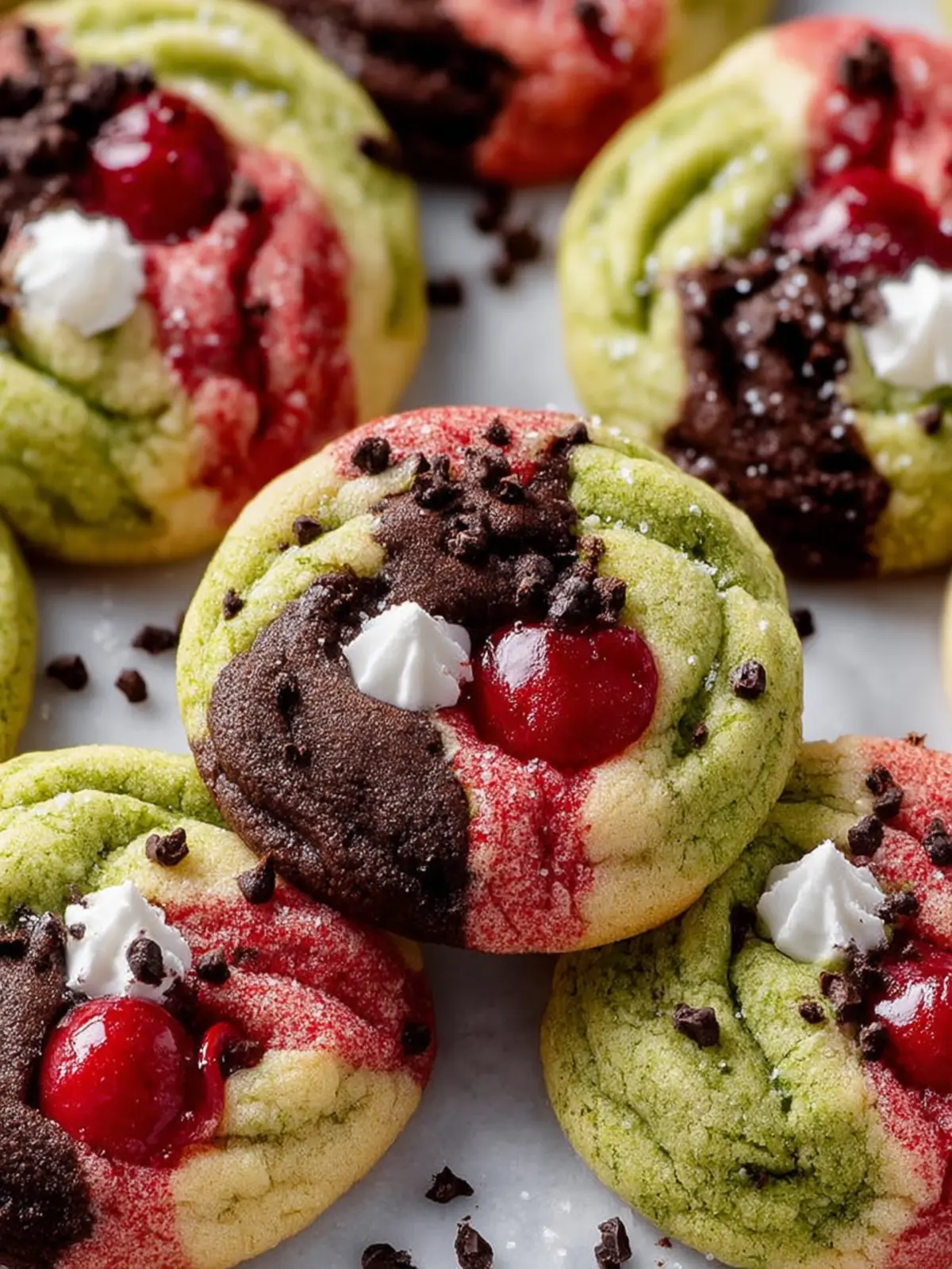Spumoni Cookies (Cherry, Pistachio, Chocolate) First Image