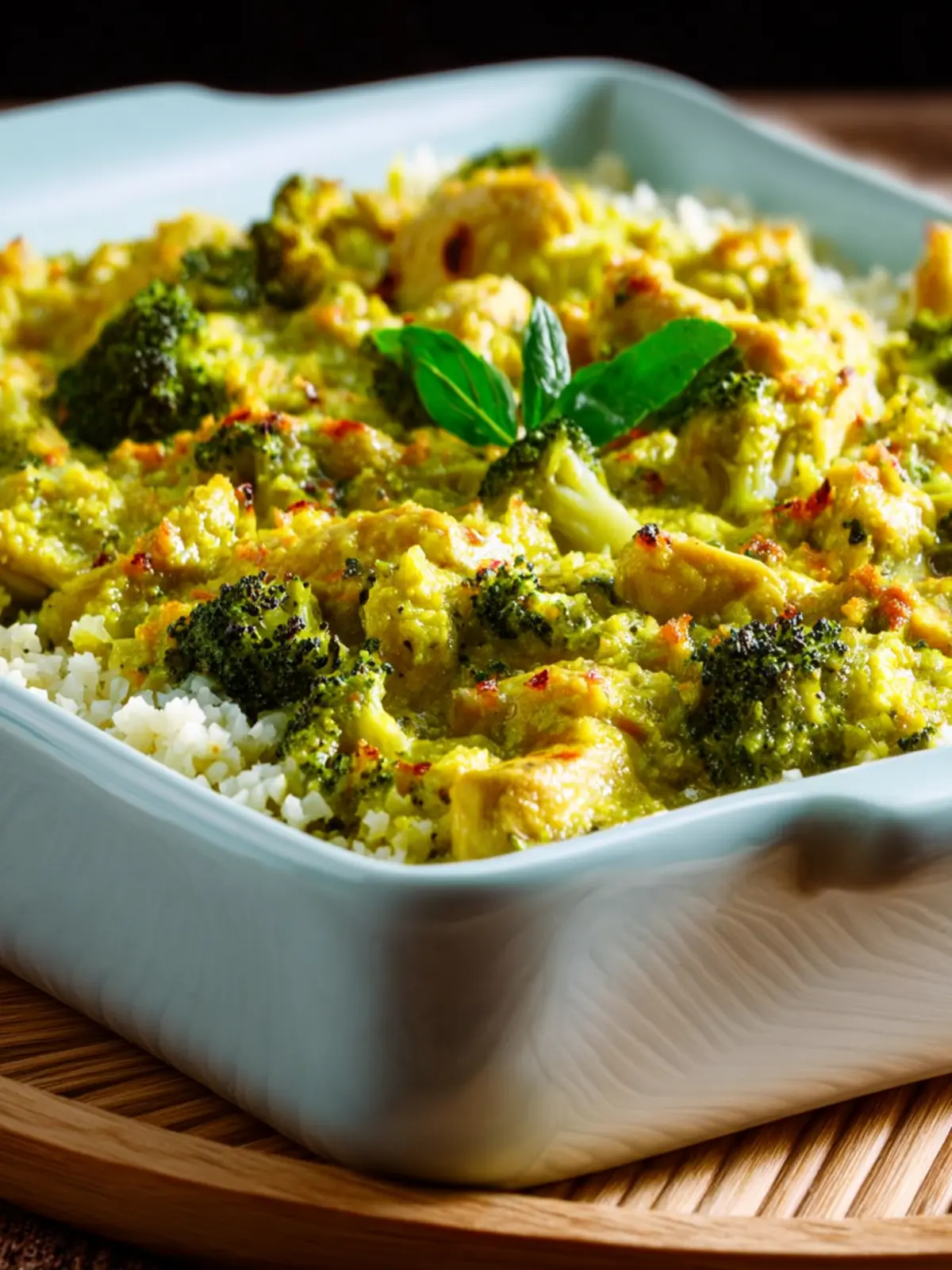 Chicken Broccoli Curry Casserole with Cauliflower Rice First Image
