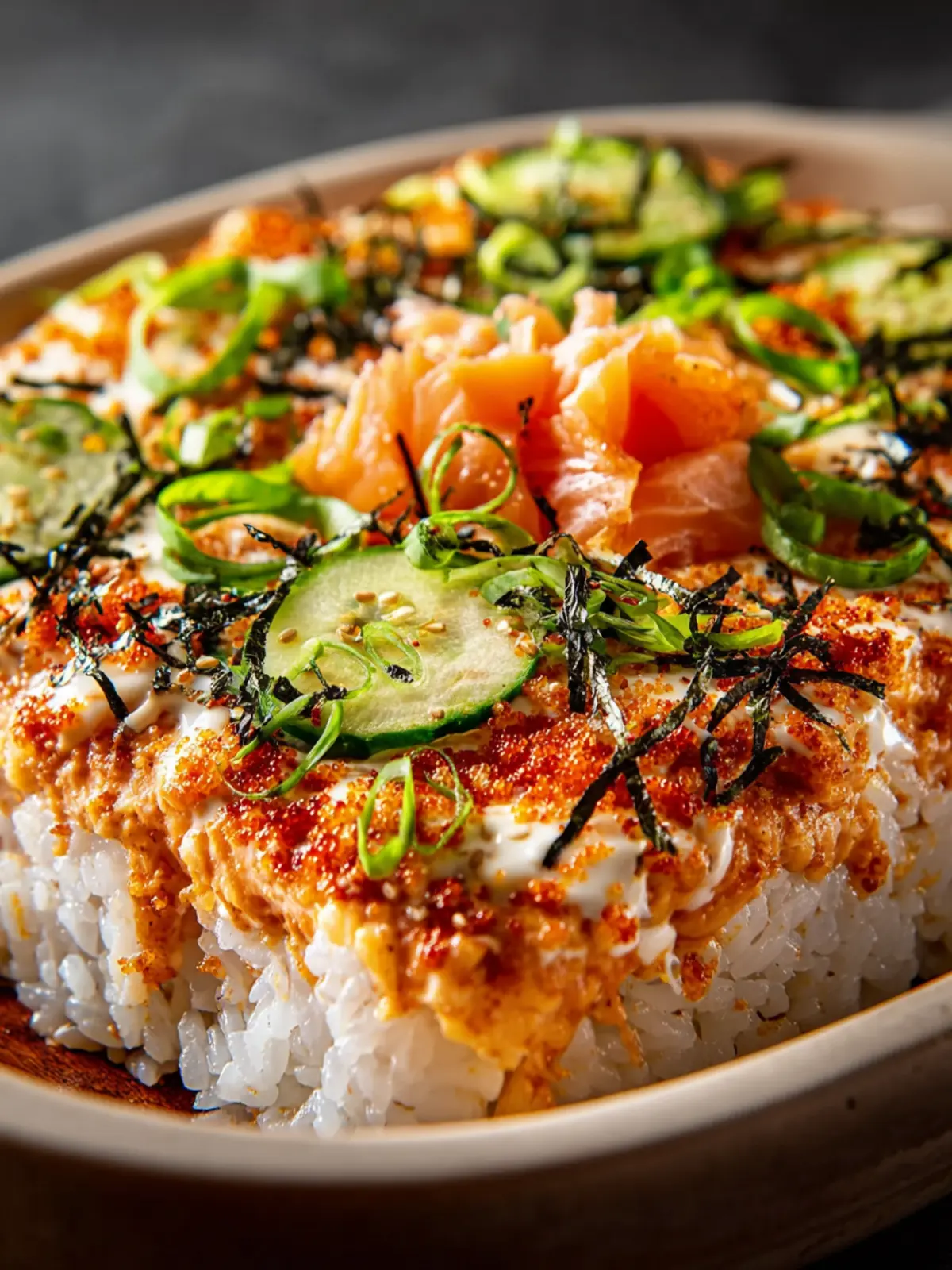 Easy Spicy Salmon Sushi Bake First Image
