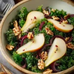 Cozy Warm Pear, Walnut & Kale Salad with Balsamic Bliss First Image