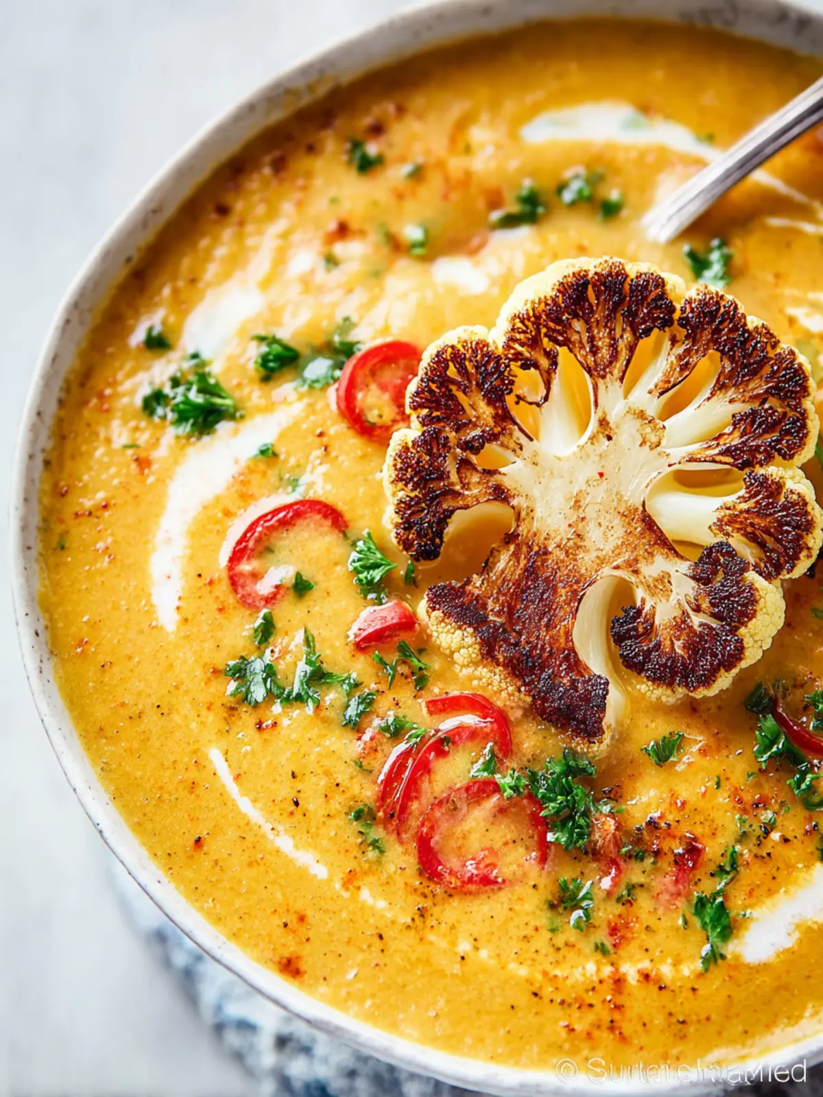Coconut Curried Cauliflower Soup First Image
