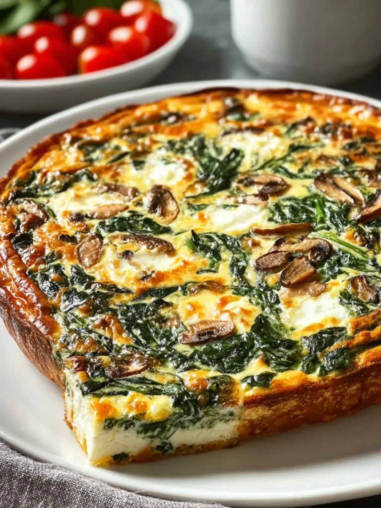 Irresistible Cottage Cheese Spinach Crustless Quiche Recipe First Image