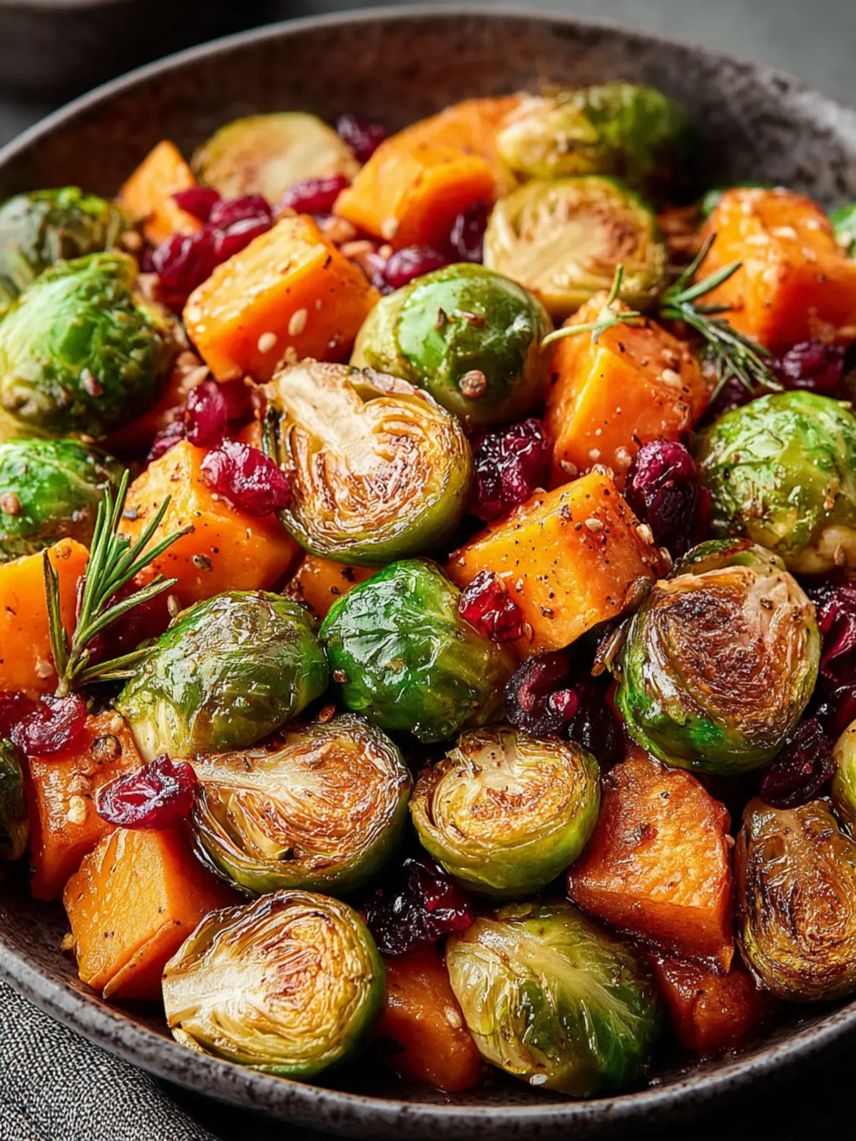 Irresistible Maple Roasted Brussels Sprouts & Sweet Potatoes First Image