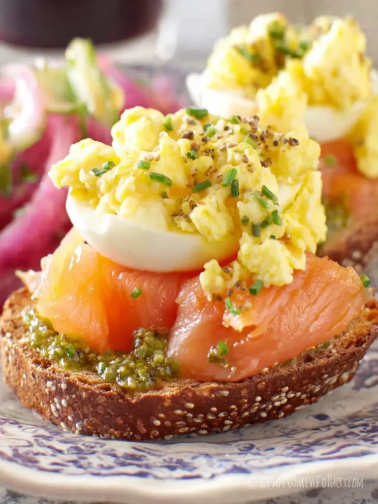Smoked Salmon And Eggs with Pesto First Image