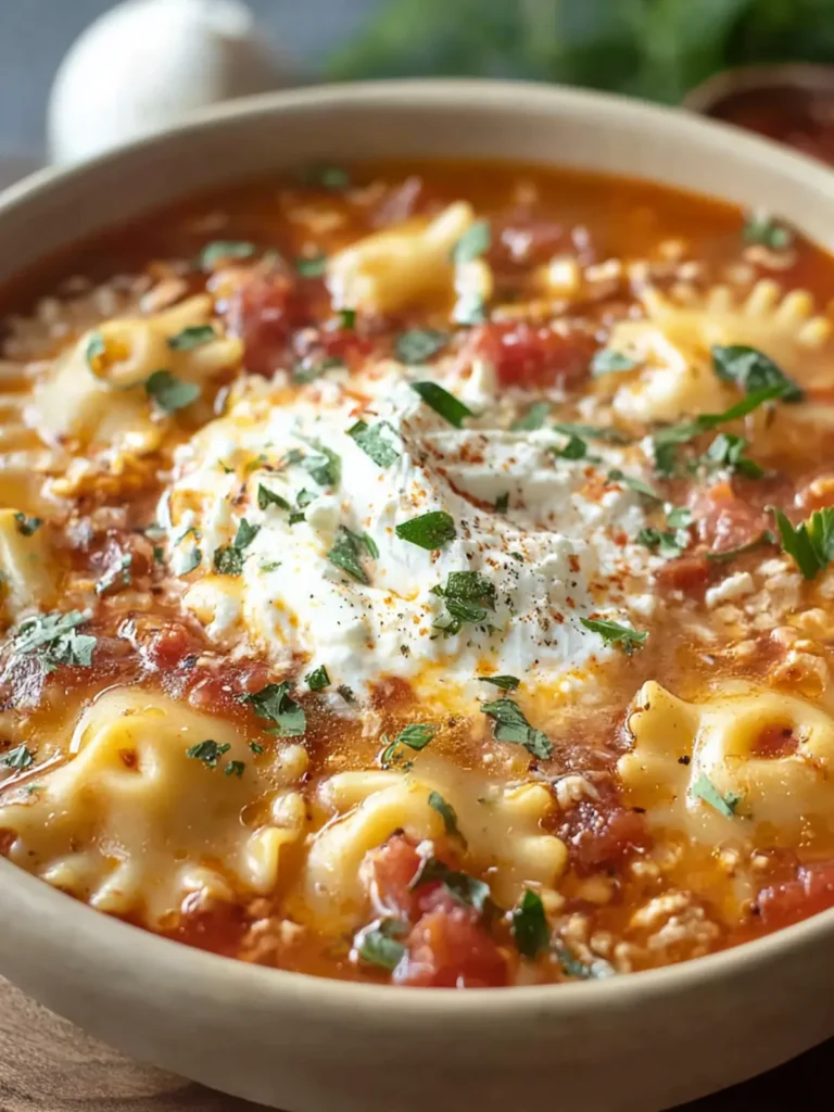 Healthy Lasagna Soup with Turkey, Easy, One Pot First Image
