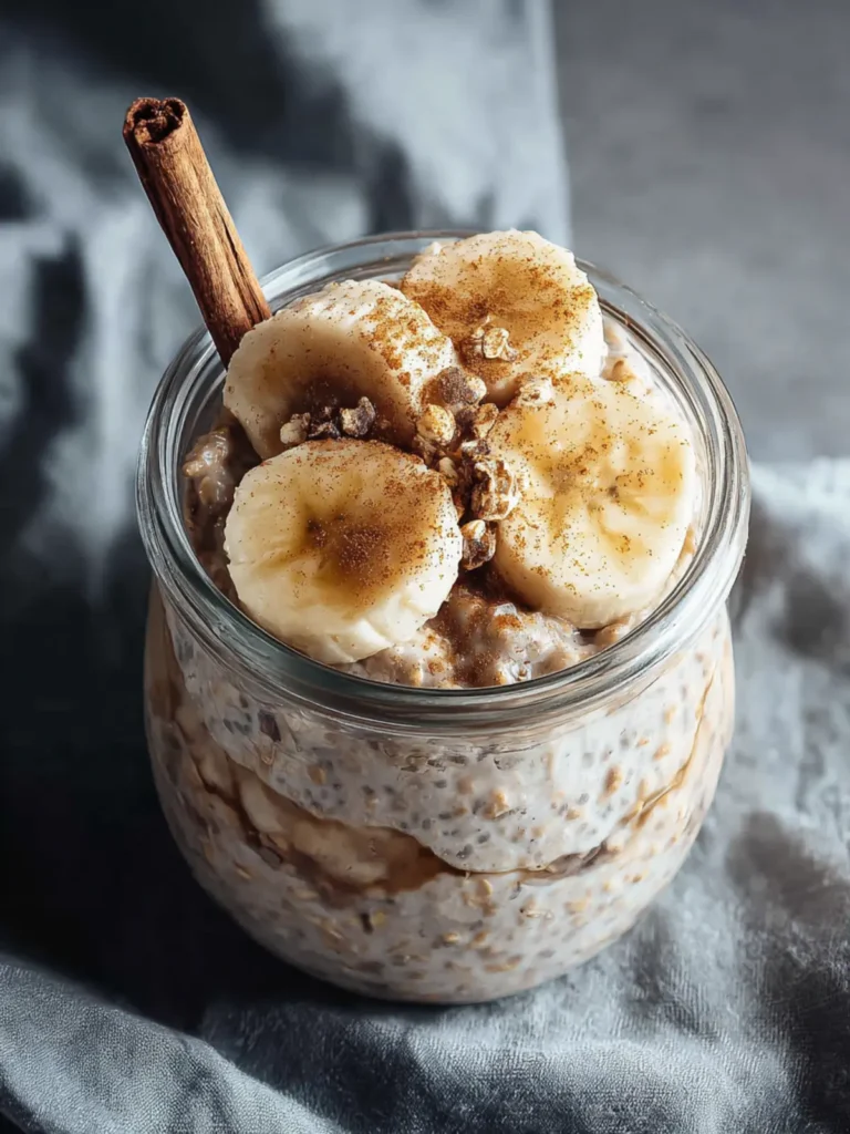 Easy Banana Cinnamon Overnight Oats Recipe (Meal Prep) First Image