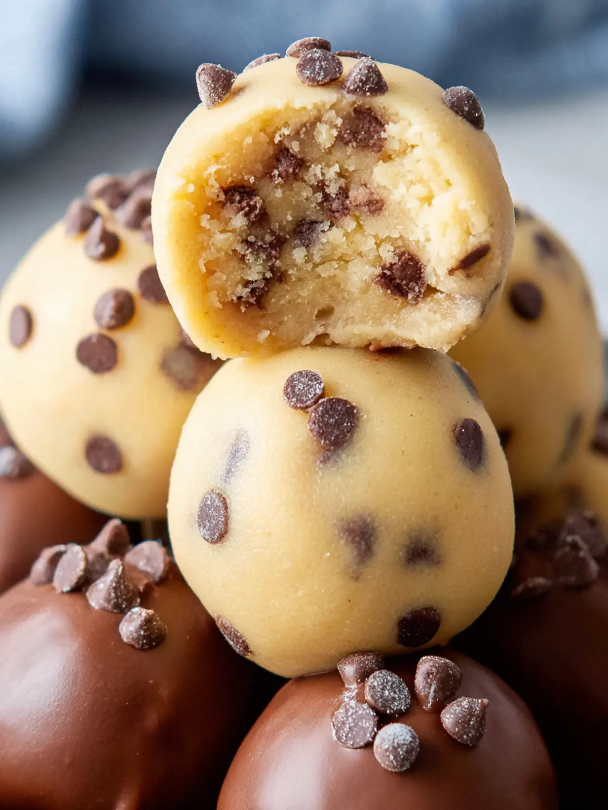 Chocolate Chip Cookie Dough Truffles (Eggless) First Image