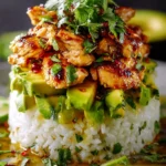 Irresistible Honey Lime Chicken & Avocado Rice Stack Recipe First Image