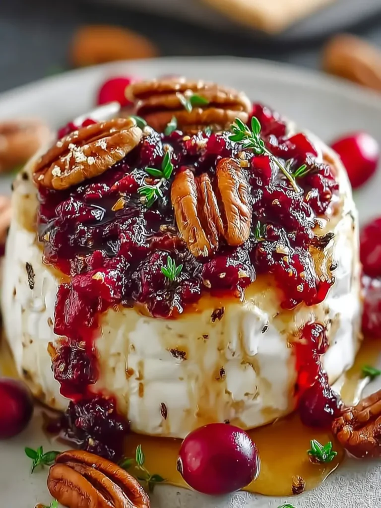 Easy Cranberry Pecan Baked Brie First Image