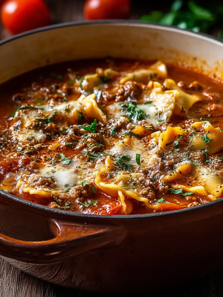 Irresistible One Pot Lasagna Soup for Cozy Evenings First Image
