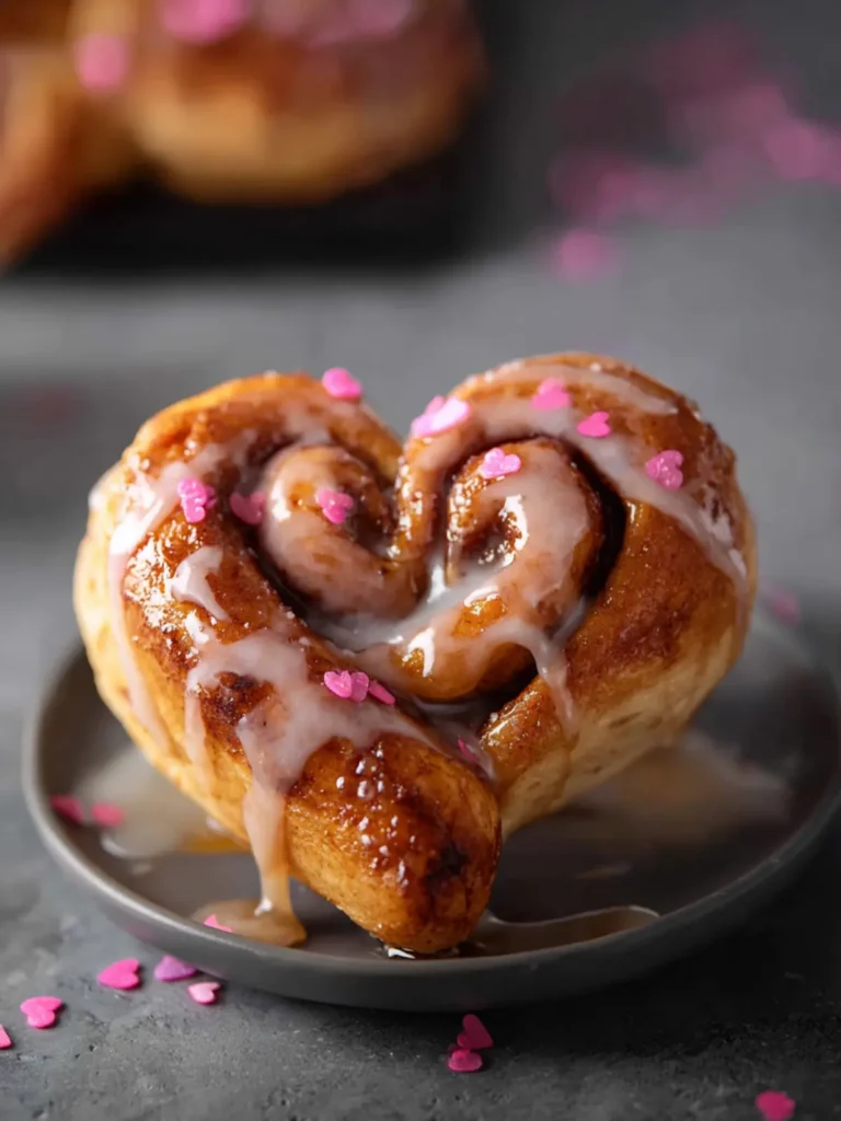 Easy Heart Shaped Cinnamon Rolls for Valentine’s Day (Made With Canned Dough) First Image