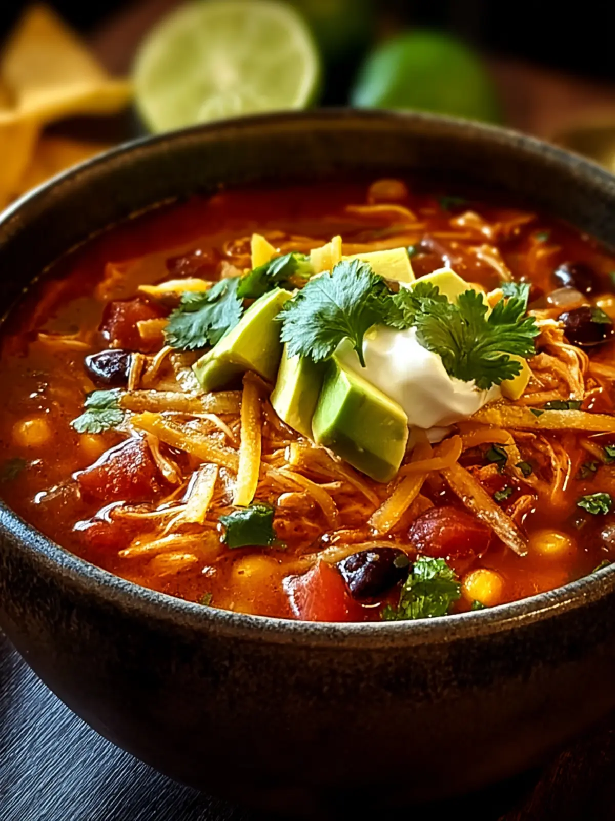 Hearty Crockpot Chicken Tortilla Soup to Warm Your Soul First Image