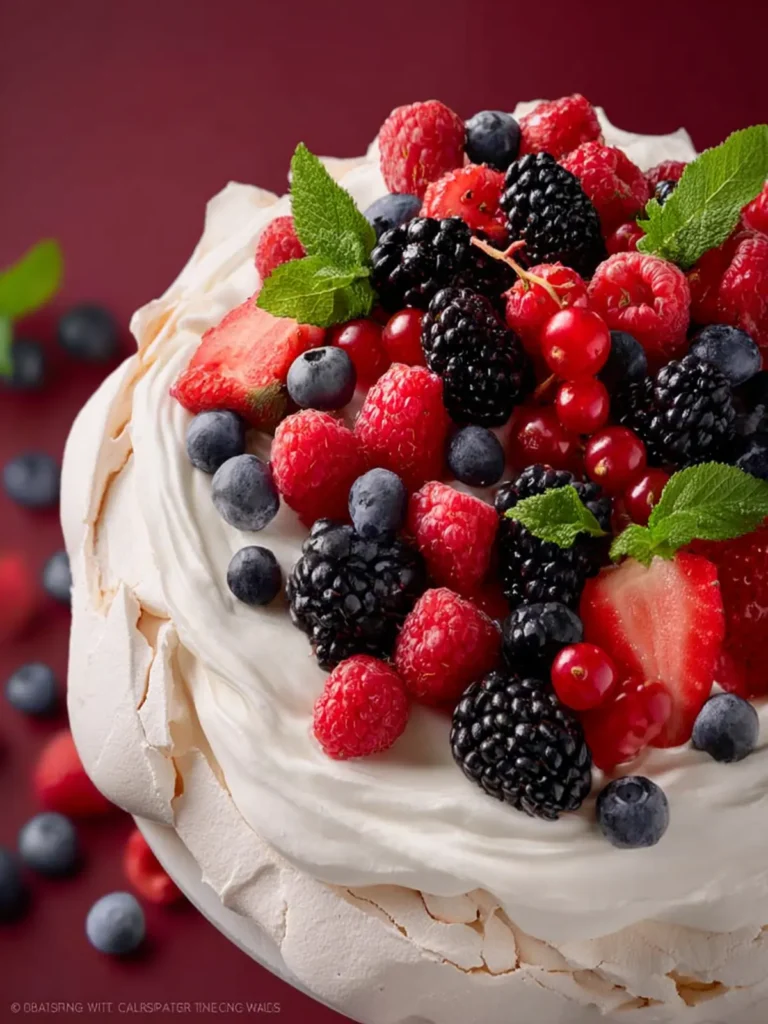 Berry Topped Pavlova Dessert First Image