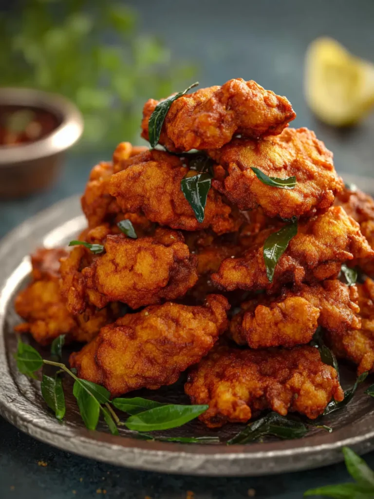 Chicken Pakora Recipe (Crispy Indian Fried Chicken Fritters) First Image