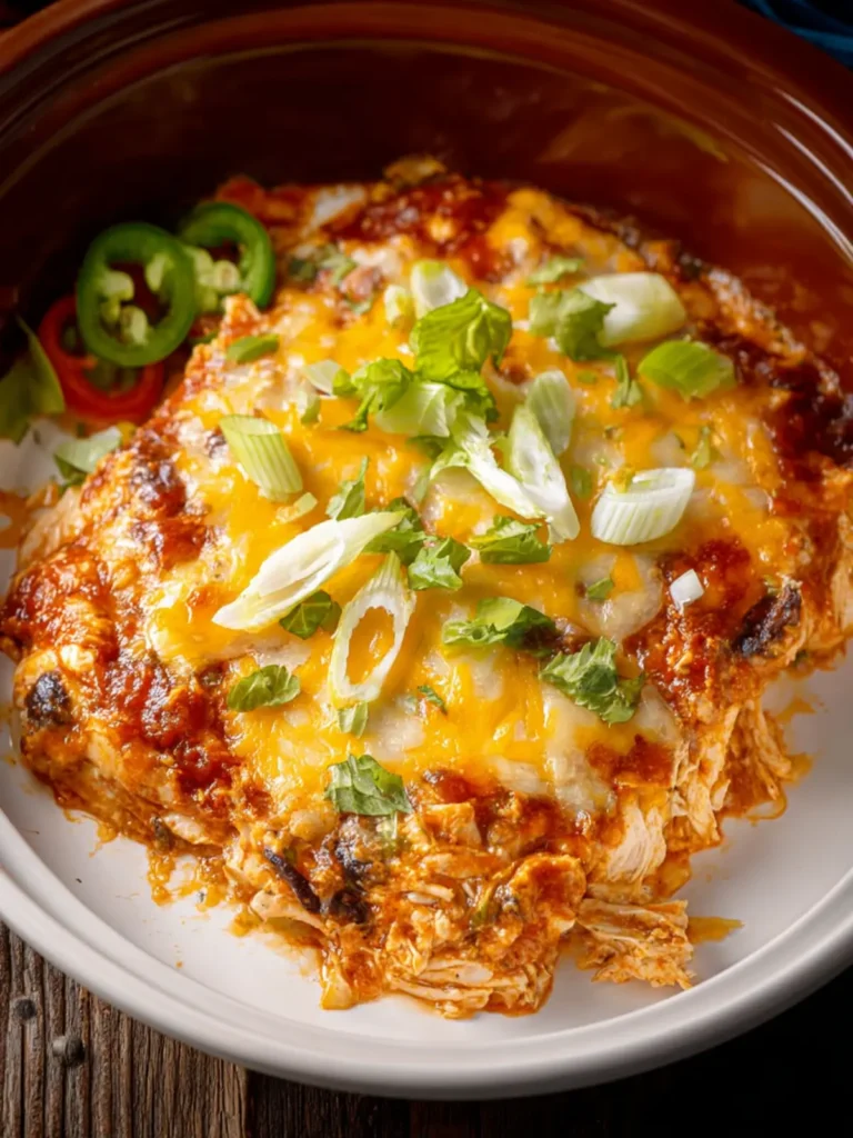 Crock Pot Chicken Enchilada Casserole First Image