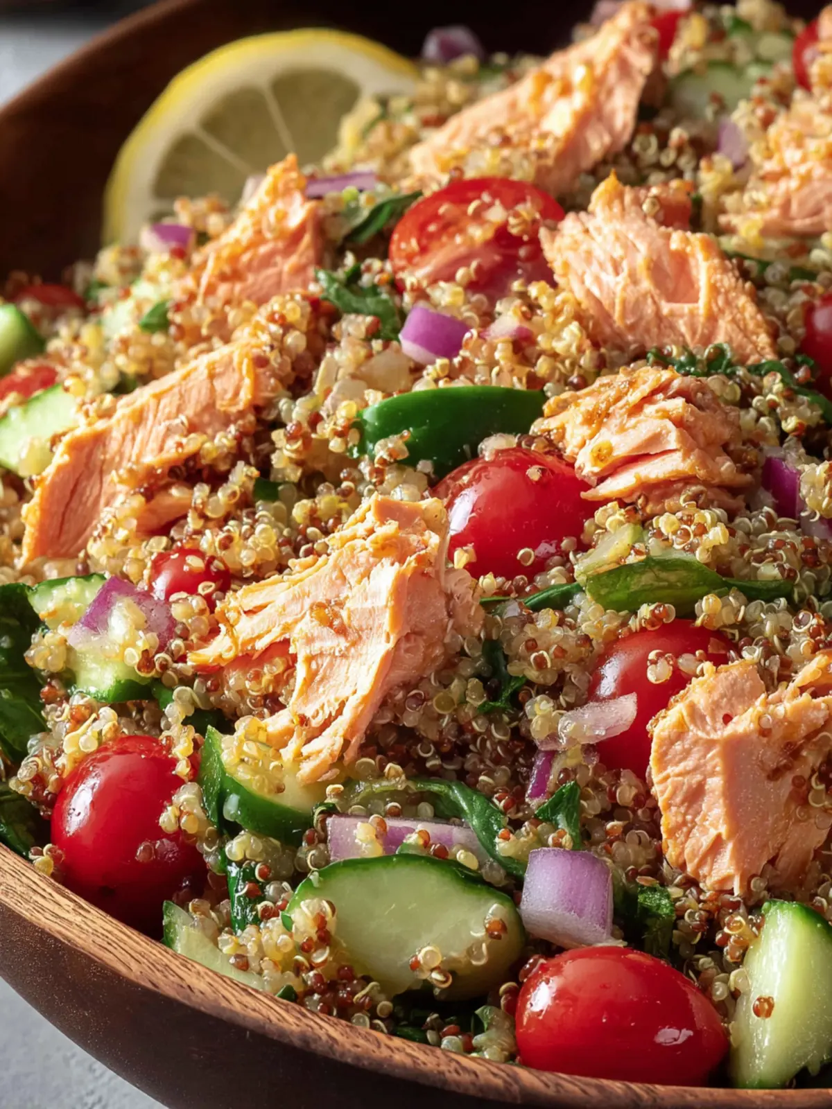 Easy Salmon and Quinoa Salad with Lemon Vinaigrette First Image