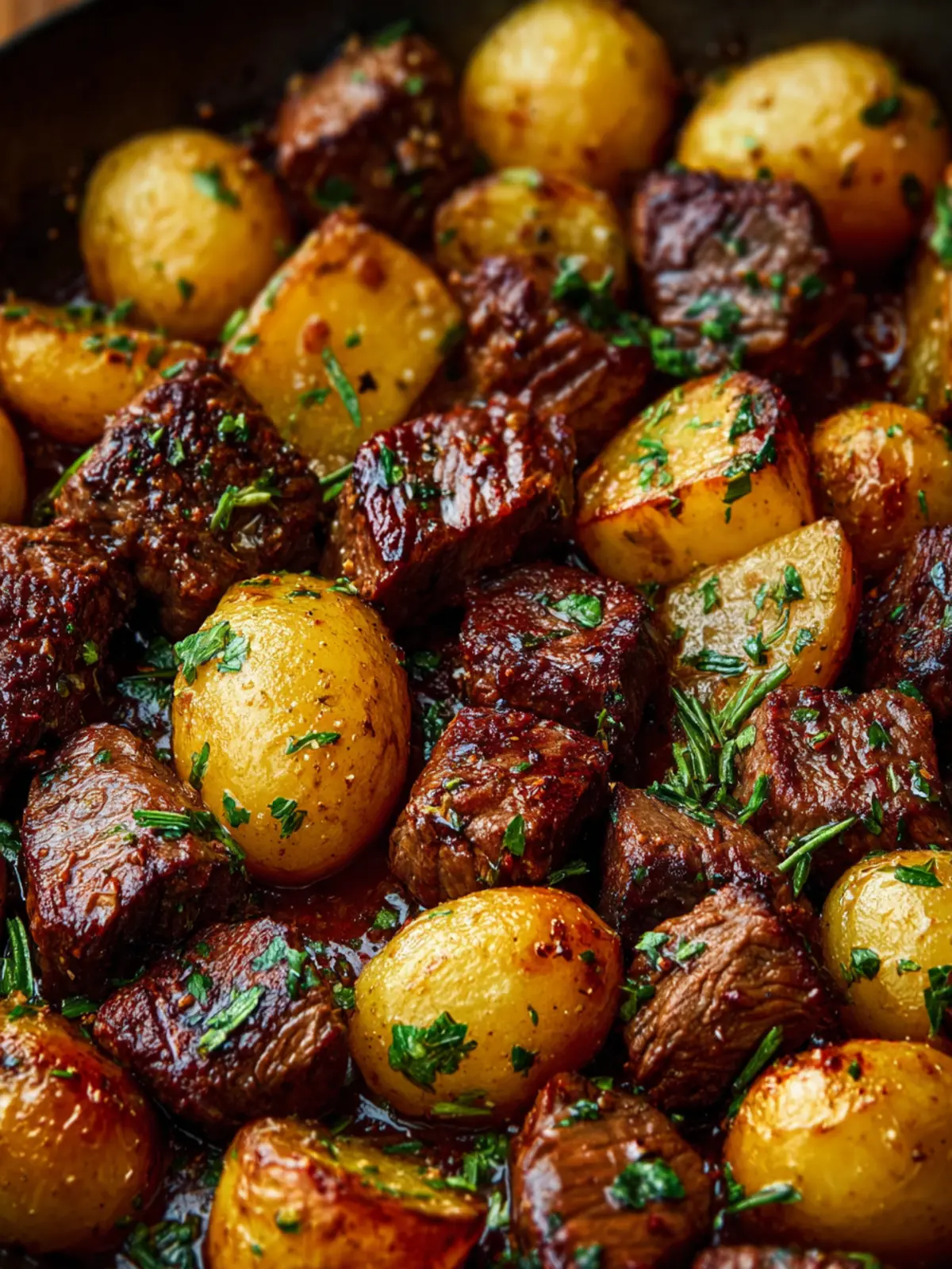 One-Pan Garlic Butter Beef Bites and Potatoes First Image