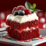 Red Velvet Poke Cake with Cream Cheese Cool Whip Frosting First Image