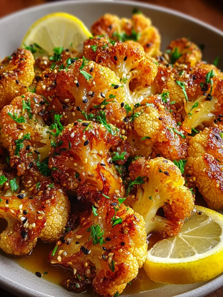 Vegan Lemon Pepper Glazed Cauliflower First Image