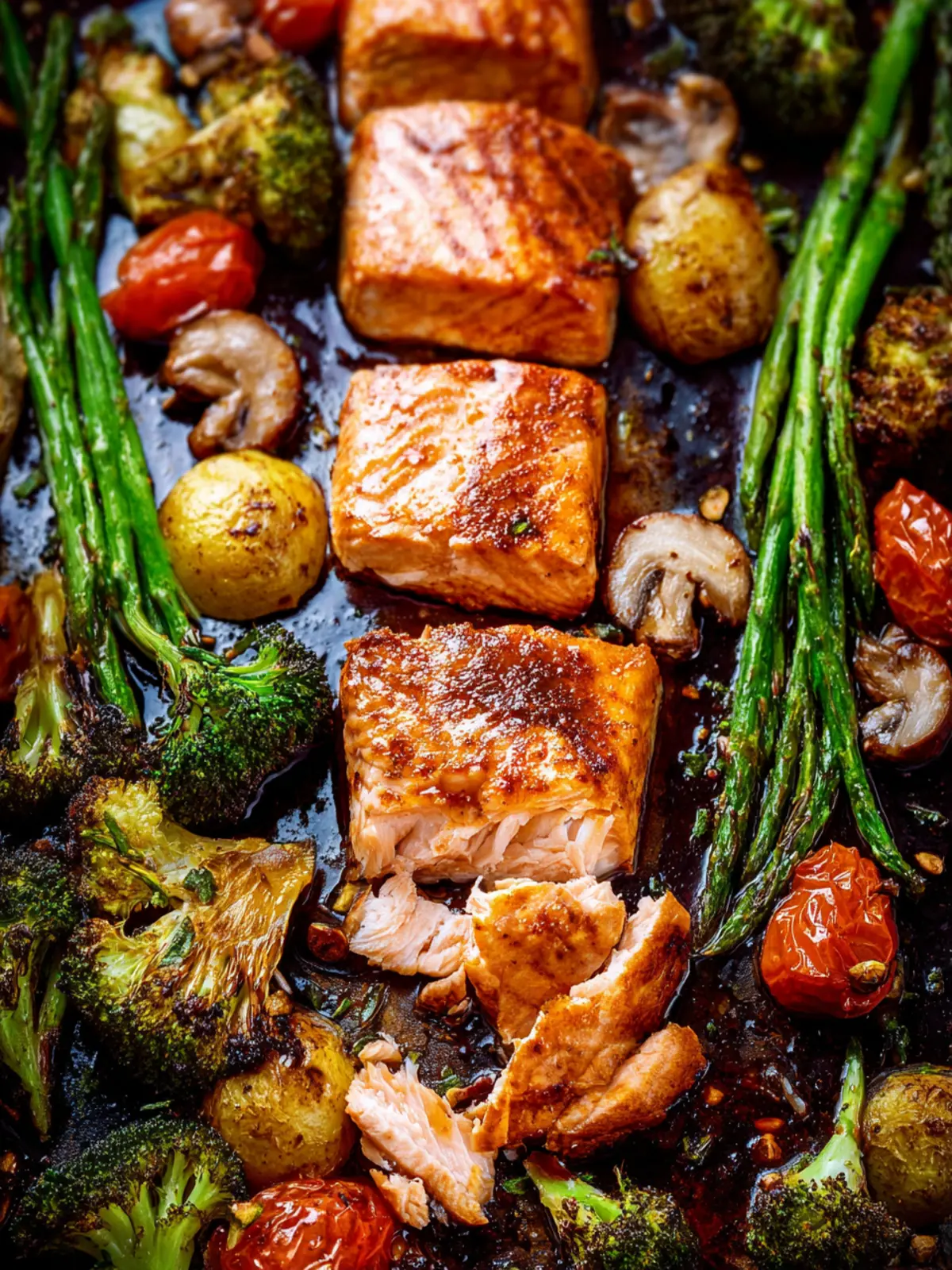 Sheet Pan Balsamic Salmon and Vegetables First Image