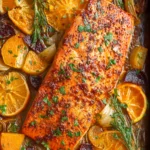 Sheet Pan Orange Chili Salmon First Image