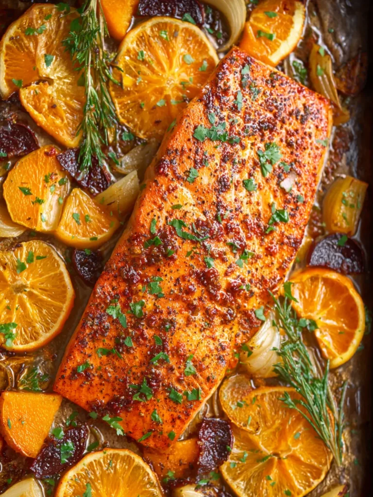 Sheet Pan Orange Chili Salmon First Image